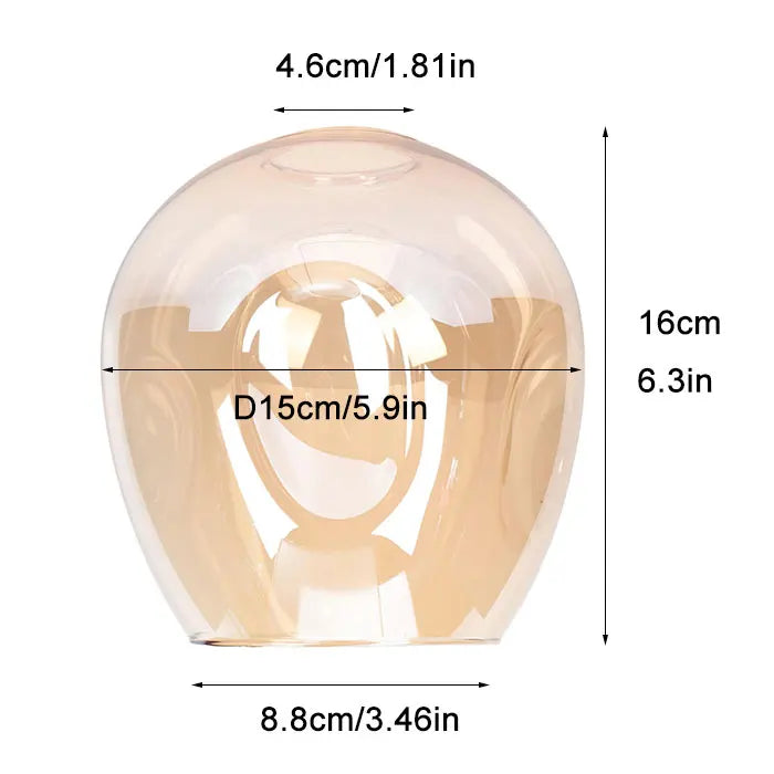 High Tech Amber Glass Vintage Lamp Shade