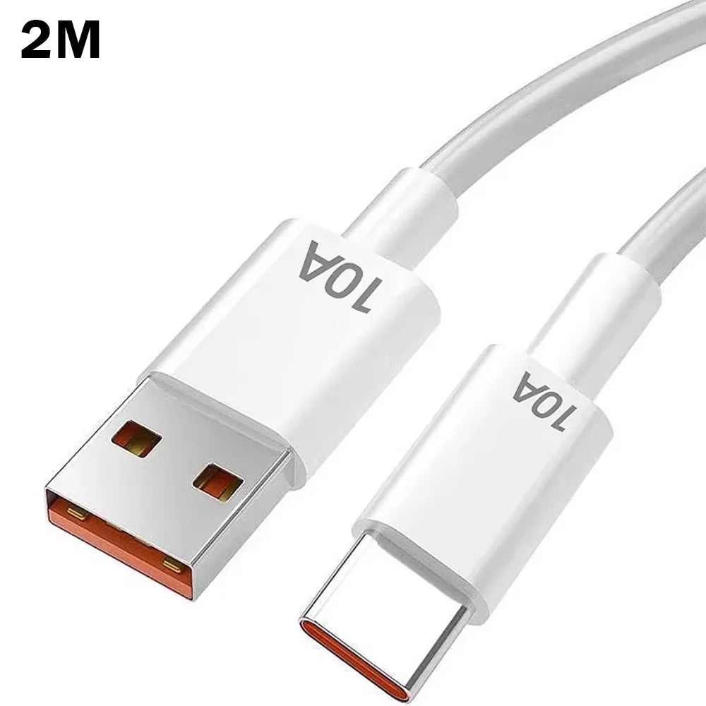 High Tech 120W 4 Port USB Type C Charger Fast Charging with black, yellow, and white adapters and data cable.