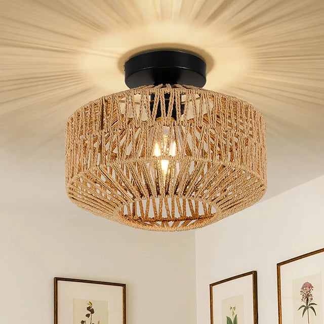 High Tech Natural Rattan Pendant Chandelier