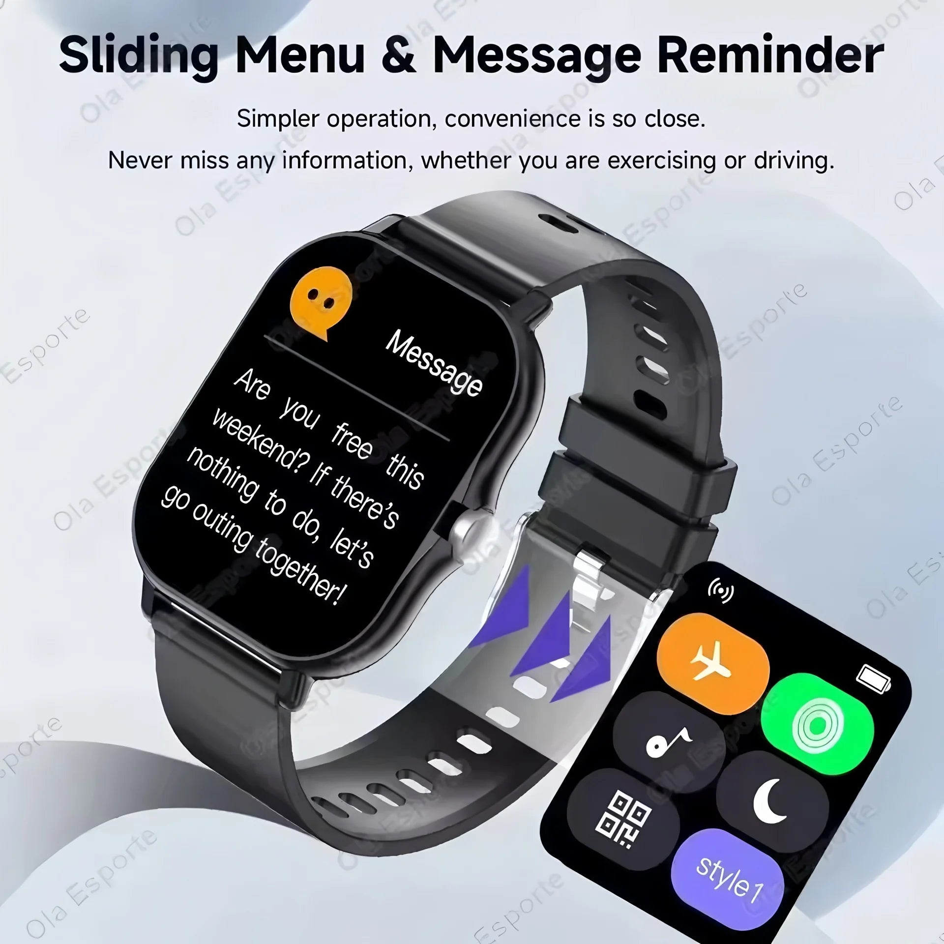 Montre connectée grand écran appels Bluetooth - Novaget