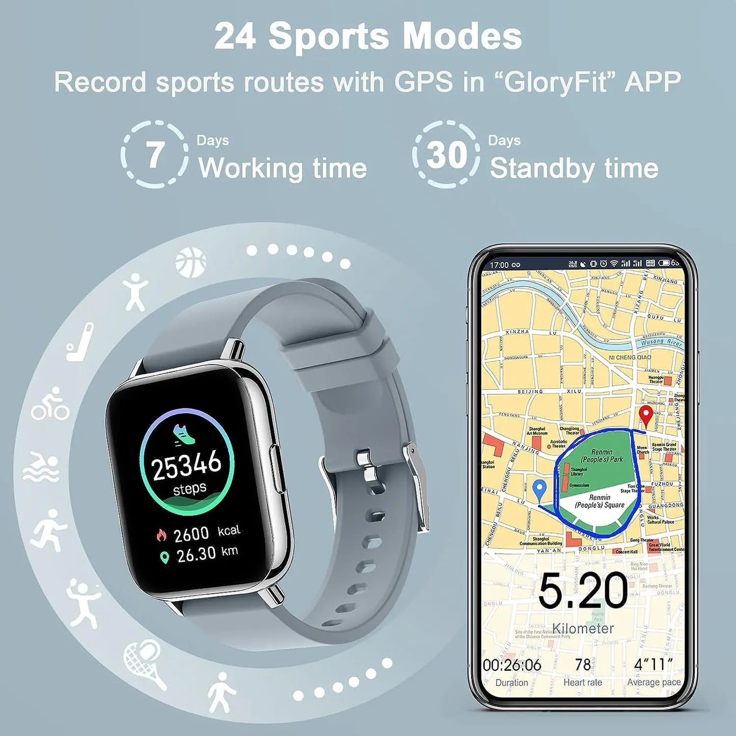 Montre connectée fitness écran tactile - Novaget