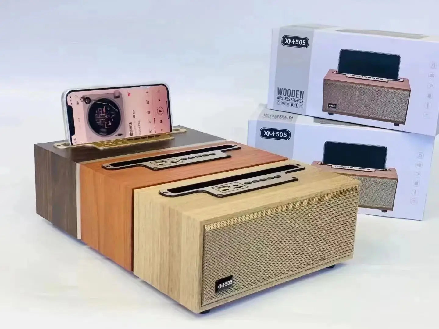 Enceinte Bluetooth en bois multifonction TWS - Novaget