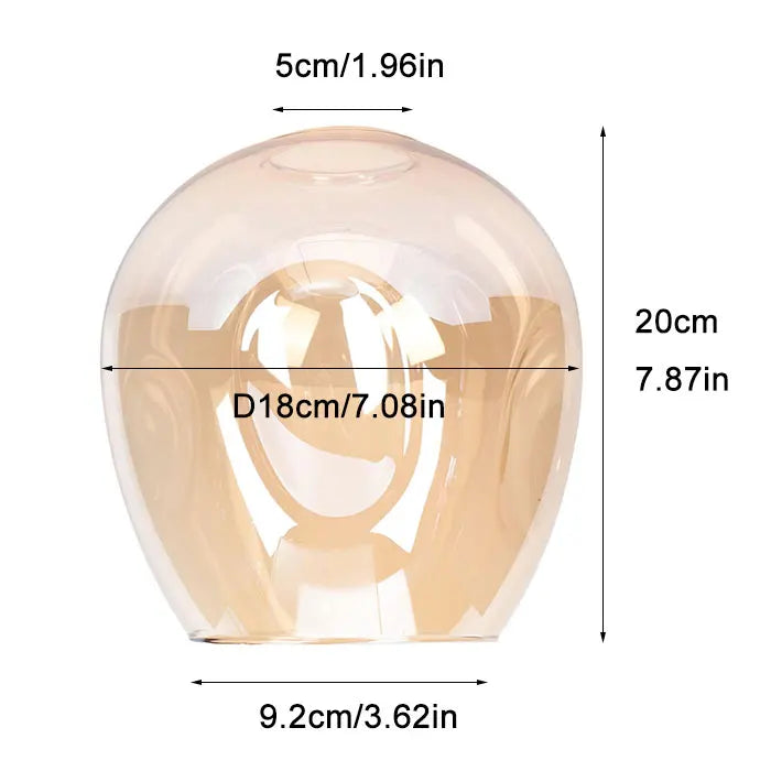 High Tech Amber Glass Vintage Lamp Shade