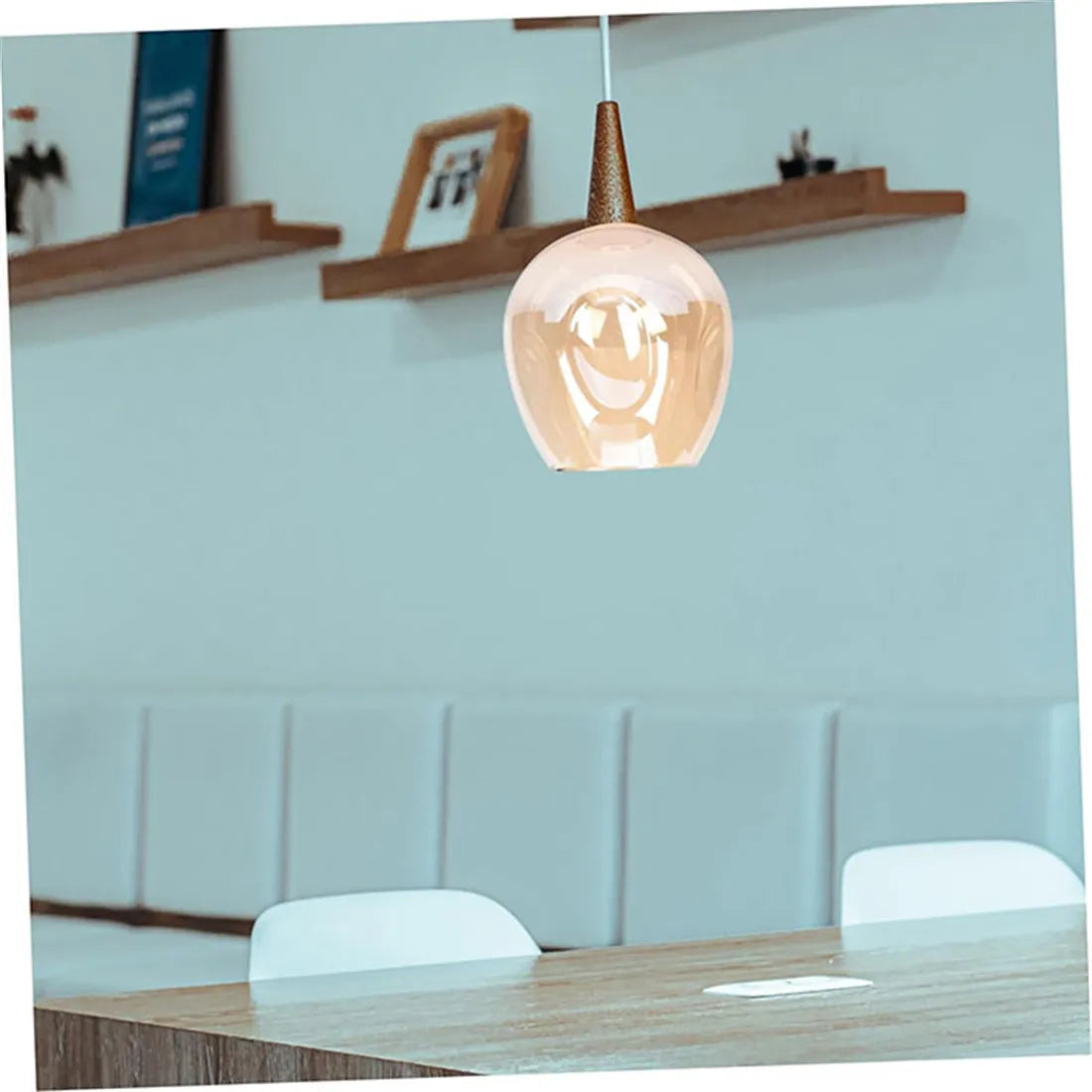 High Tech Amber Glass Vintage Lamp Shade