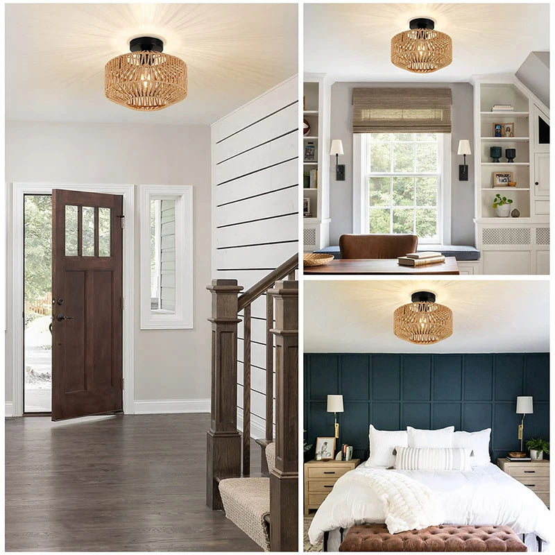 Suspension plafond en rotin naturel - Novaget